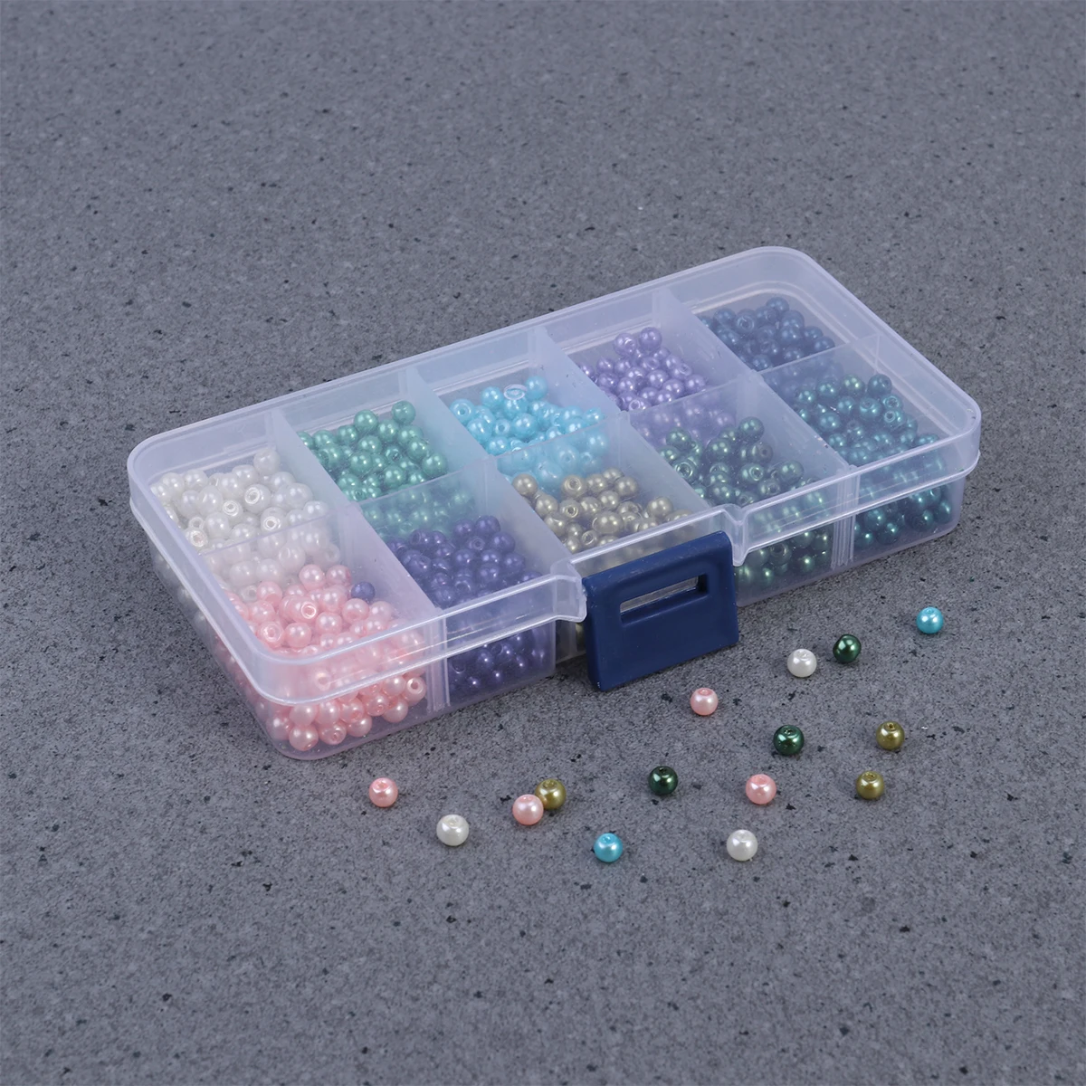 

1000pcs Beads Jewelry Making Bracelet Necklace Craft Accessory Box 13x6x2.5cm Plastic Imitation for Kids Adults