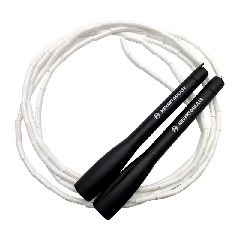 NEVERTOOLATE TPU soft beads beaded jump rope with backup PVC 4mm rope speed freestyle skipping rope  no tangle fitness crossfit