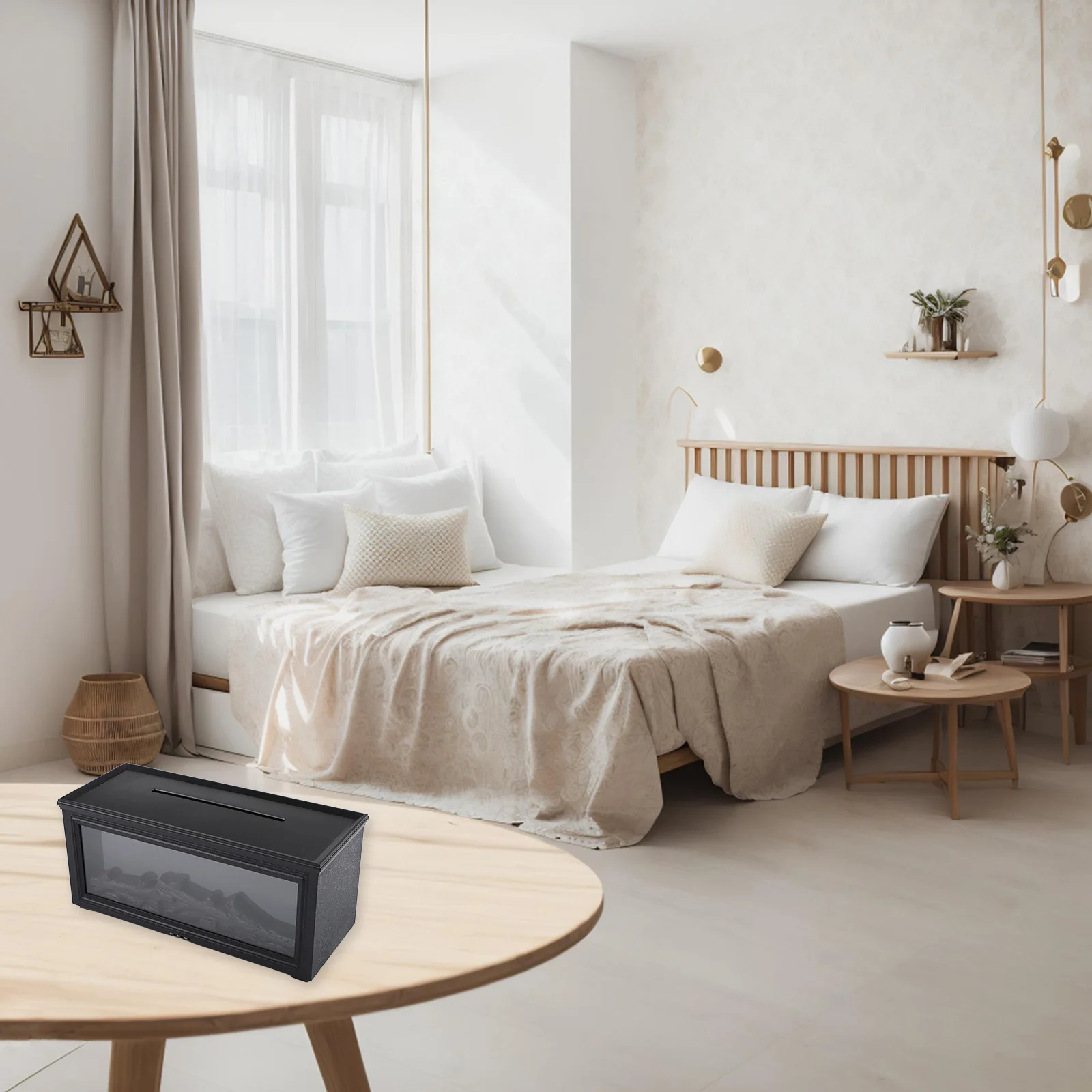 3D Fireplace Flame Aroma Diffuser with Remote Control Timer Options Auto Shutoff and Colorful Mood Lighting for Indoor Use