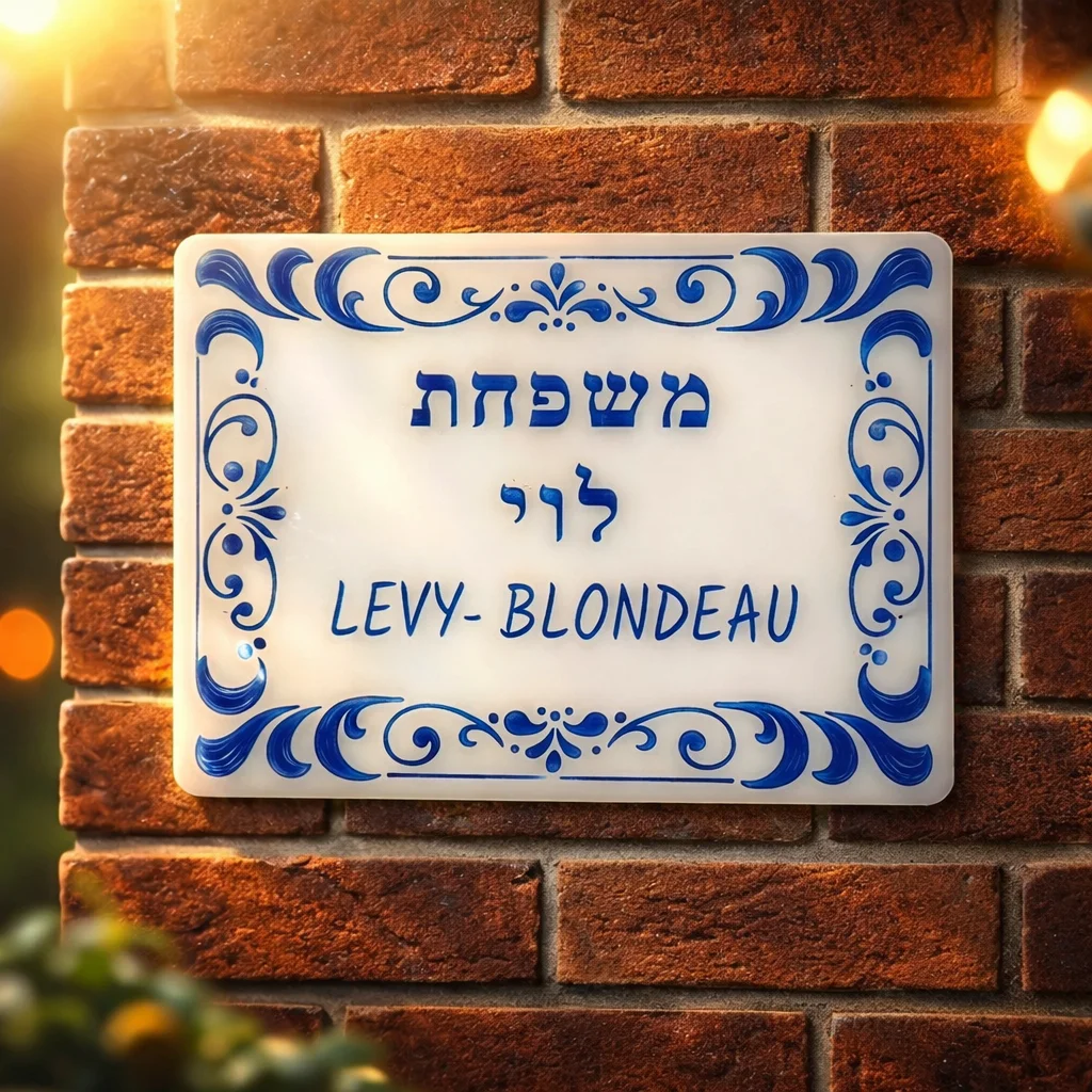 

Акриловая вывеска с номером дома с синим узором, УФ-печать, индивидуальное семейное имя, адресная табличка, уличный вход, домашний декор