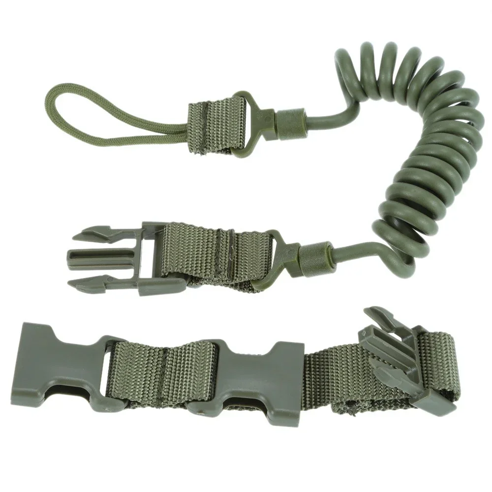 Durable Hunting Gun Accessories Tactical Elastic Lanyard Rope Anti-lost Spring Safety Strap