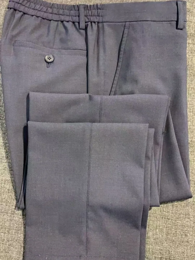 

Мужские брюки в деловом стиле из высококачественной ткани, весна-лето, новинка, прямые длинные брюки, повседневный деловой стиль