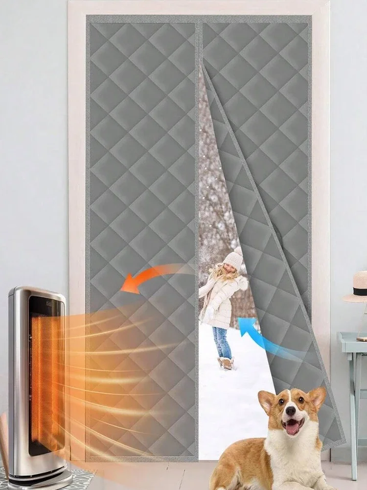 82-дюймовые термоизолированные шторы, магнитные утолщенные дверные экраны, ветрозащитная крышка, занавеска для душа в ванной комнате, дверные шторы для гостиной