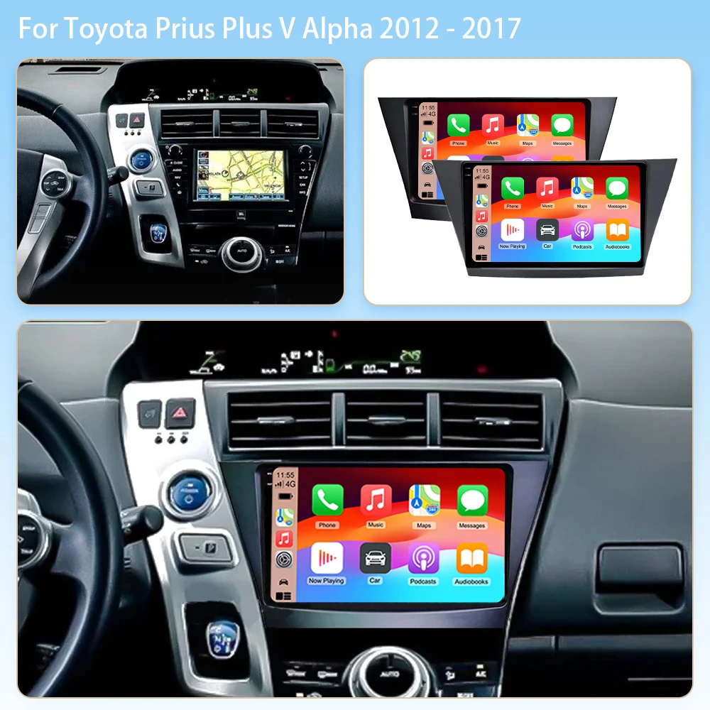 2K Android 16 Car Radio For Toyota V Plus Prius Alpha 2012-2015 Stereo AutoMultimedia Video Player GPS Navigation Carplay DVD 4G