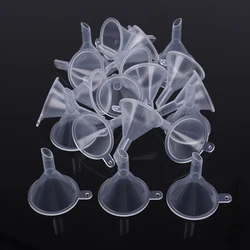 20Pcs Small Funnel Plastic Funnels Transparent Hopper Simulation Perfume Makeup Water Filling Funnel Tool