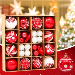 6cm Red Christmas Tree Ball Hang Ornament Merry Christmas Decoration for Home Xmas Gifts Christmas Pendant New Year Decor