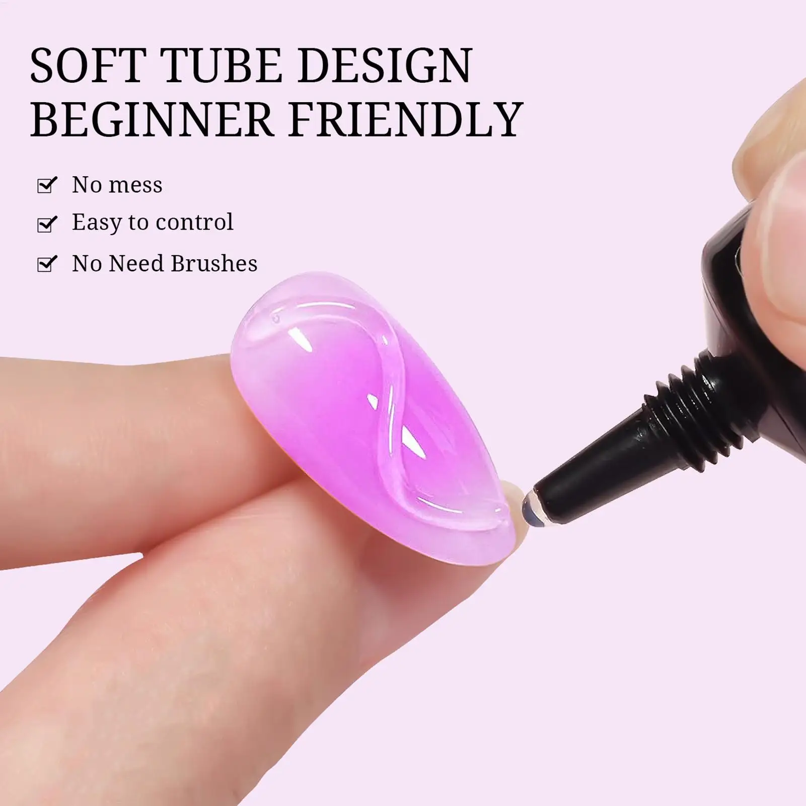 15ml Clear Non-Stick Hand Nail Molding Glue 3D Modeling Rhinestone Glue Soak Off Nail Artss Gel Kit For Daily, Formal, Wedding