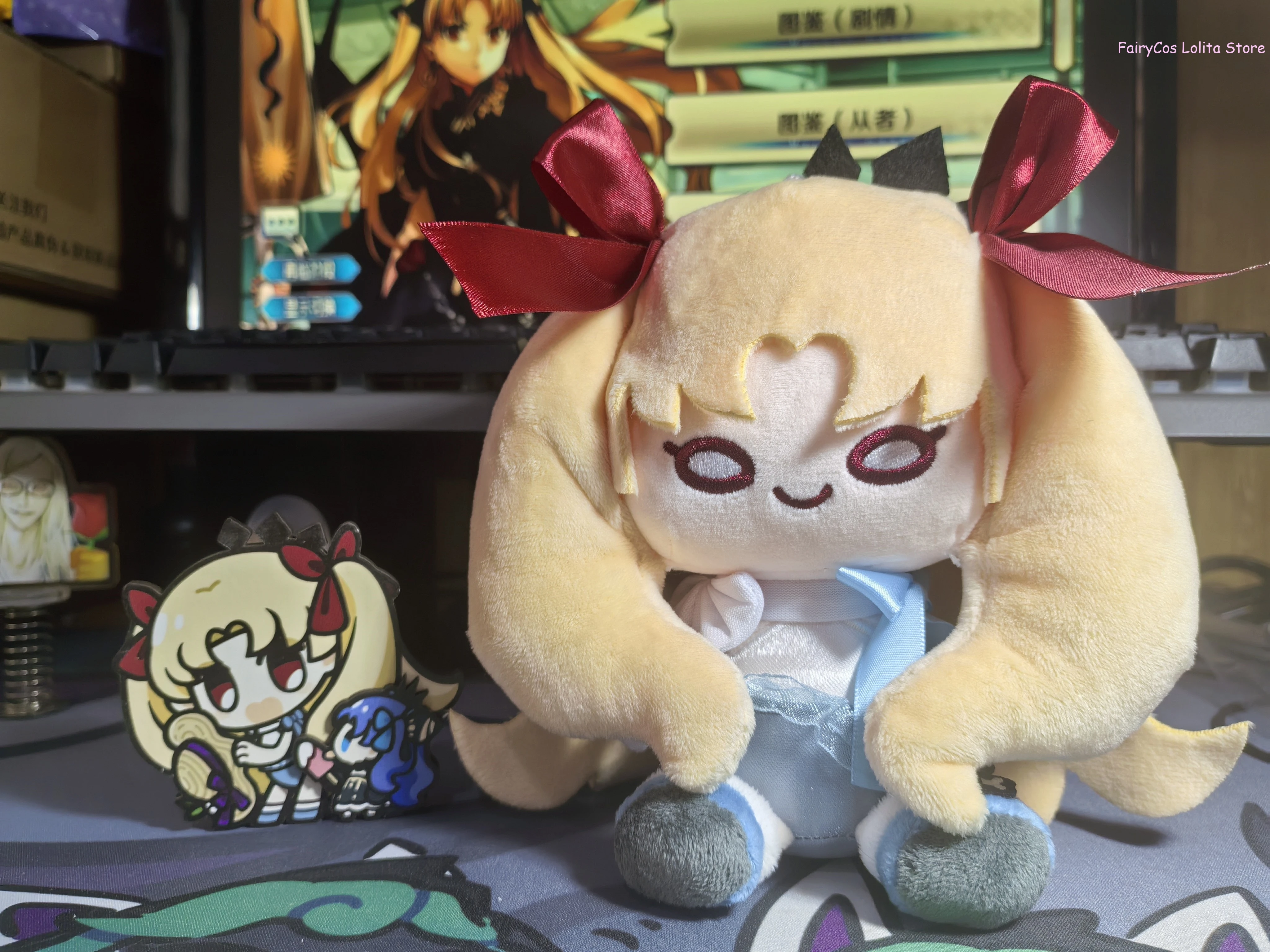 FGO سلسلة Ereshkigal مصير/الطلب الكبير لطيف ملابس السباحة Maumet قلادة 15 سنتيمتر أنيمي الكرتون يجلس نموذج لجسم المفاتيح لعبة