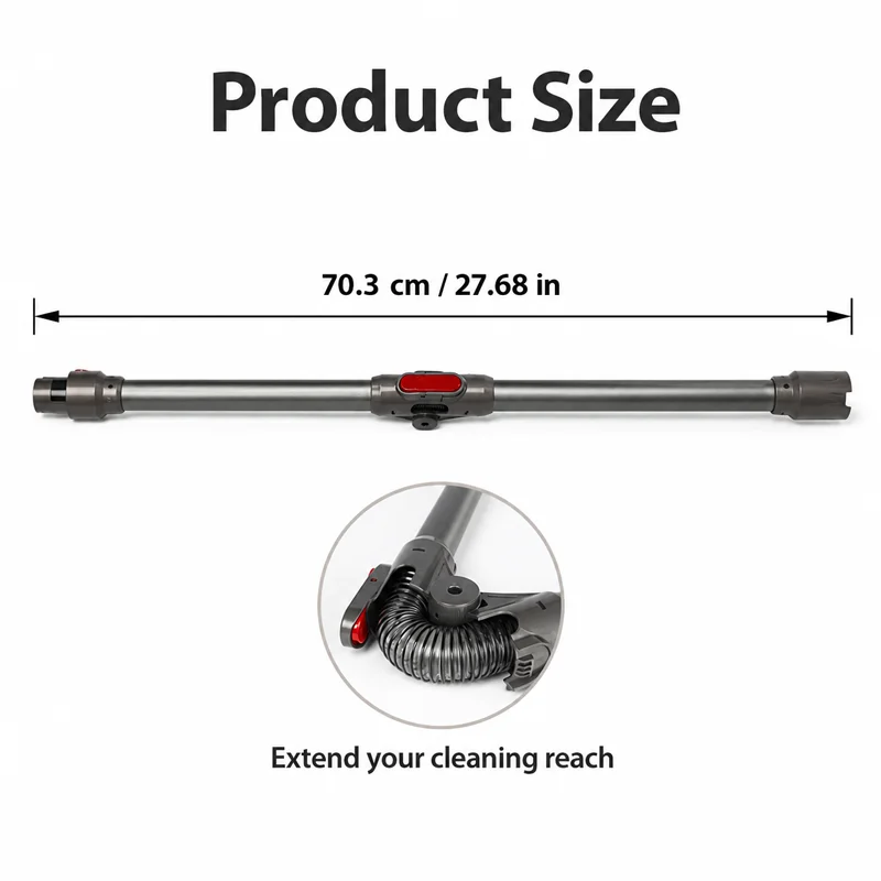 For Dyson V7 V8 V10 V11 V15 Extension Hose, Heavy Duty Metal Flexible Bendable Crevice Tool