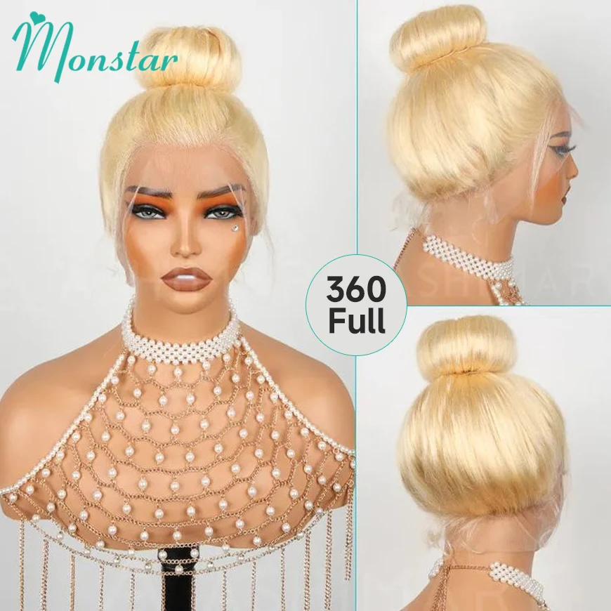 360 Full HD Lace Front Echthaar Perücke 13x6 13x4 gerade blonde Frontal Perücken für Frauen vor gezupft leimlose Perücke bereit zu tragen