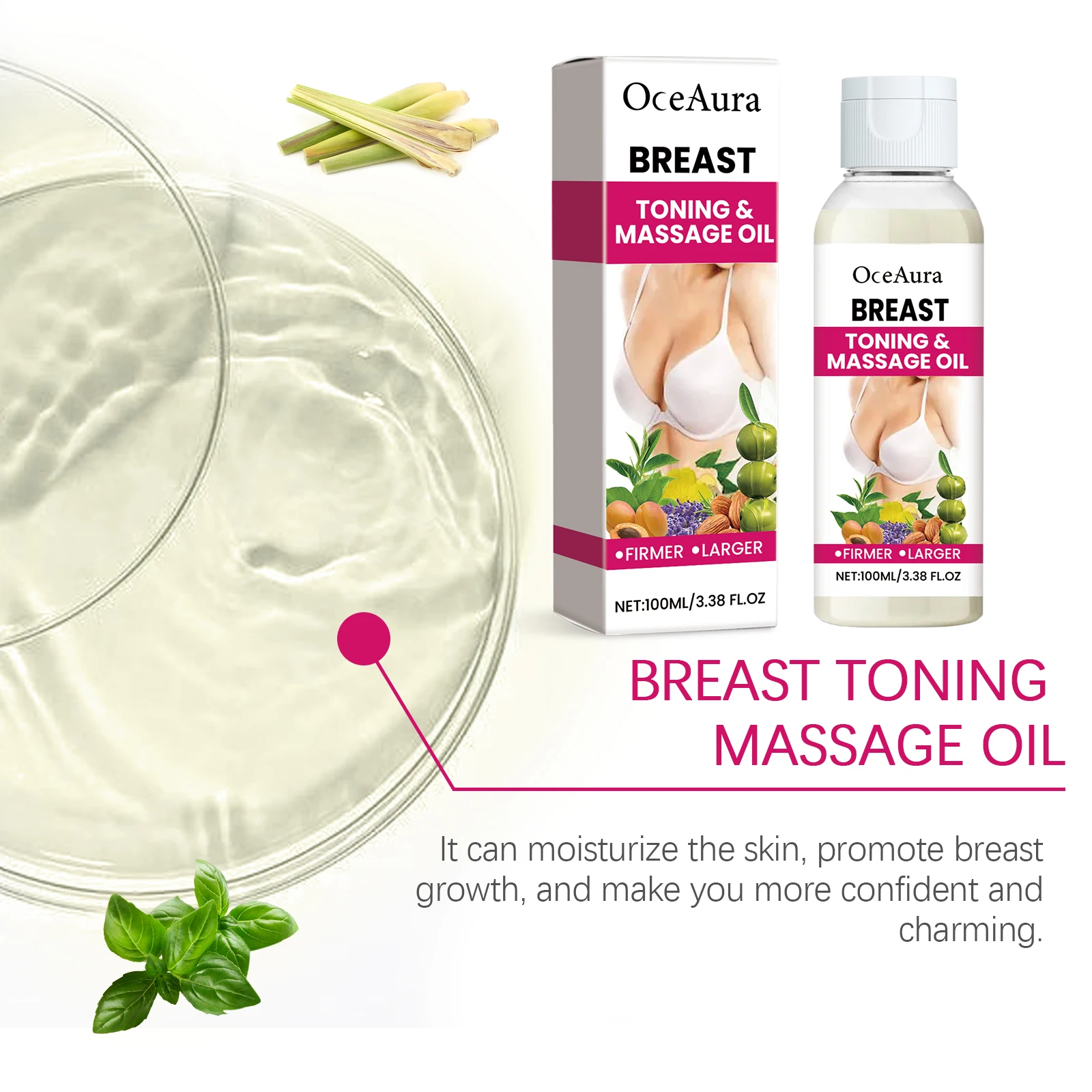 Breast Care Essence Oil,PMS & Menstrual Breast Relie,Anti-Stagnation,Firming & Lifting Effect,Antioxidant & Breast  Health,Aromatherapy & Stress Relief,Non-Greasy & Fast Absorbing, Clean, Vegan & Hormonal-Safe view 4