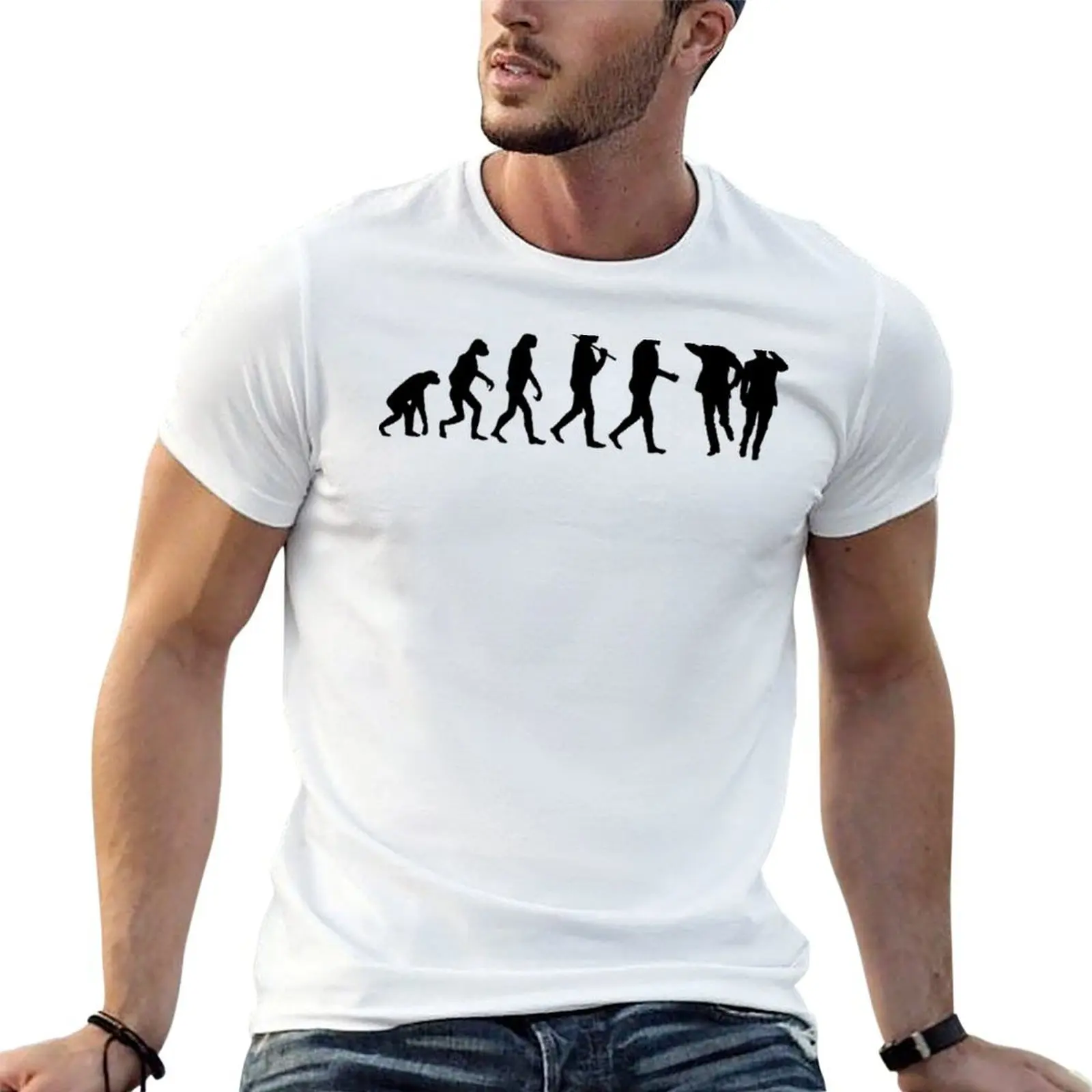 Evolution of Morecambe and Wise T-Shirt vintage quick drying mens shirts graphic tee