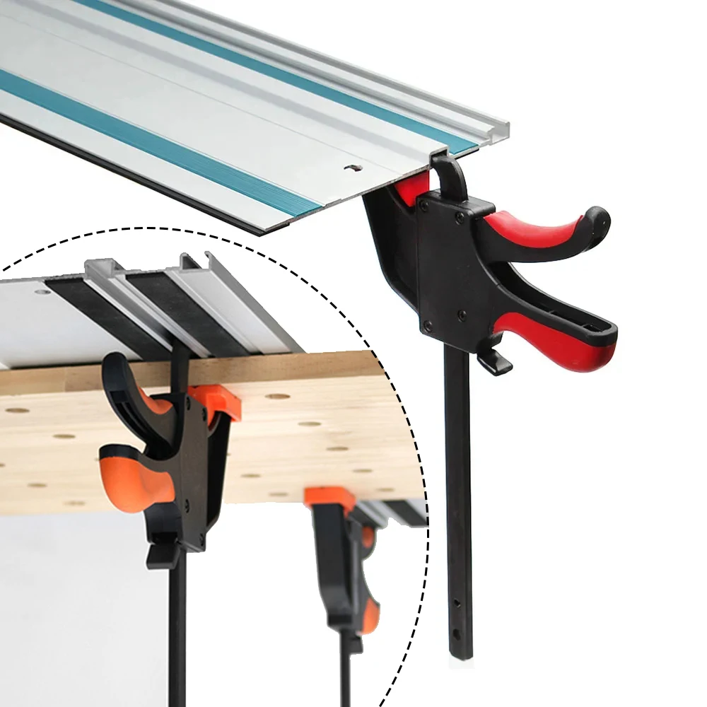 

Quick Guide Rail Clamp Universal Quick Release F Clip For Track Clip Pressure Plate Desktop Hole Table Clip DIY Woodworking Tool