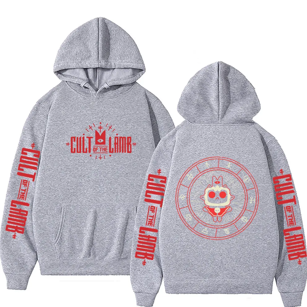 Game Cult of The Lamb Print Hoodie Men Women Vintage Fleece Cotton Pullover Hoodies Unisex Fashion Casual Oversized Streetwear view 4