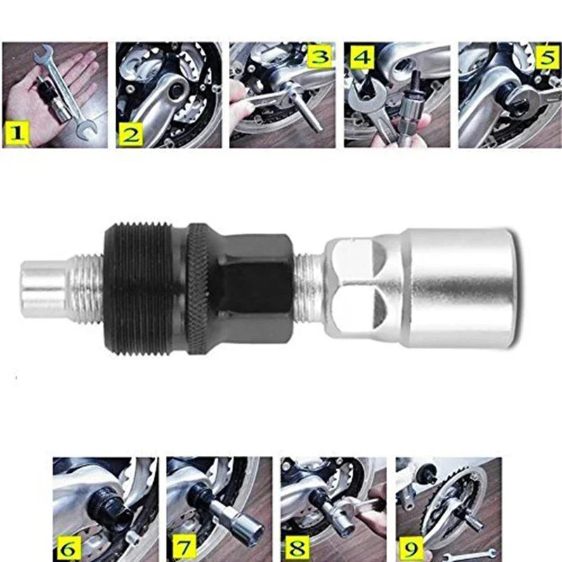 Practical MTB Bicycle Bikes Crank Wheel Extractor Bottom Bracket Cycling Crankset Pedal Remover Repair Tool Silver