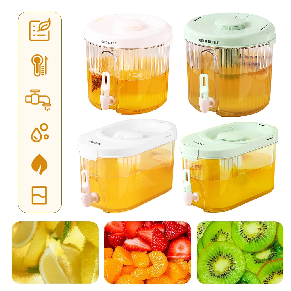 4L Leakproof Beverage Dispenser Large Capacity Lemonade Dispenser with Spigot & Lid Outdoor Water Bucket Clear for Home Kitchen