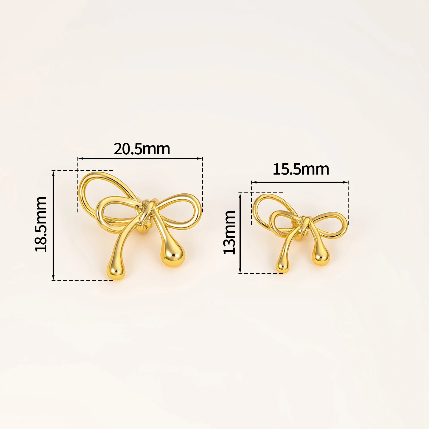 2PCS 14K 18K Gold Brass Plated Dainty Bow Shape Beads Jewelry Making Bracelet Necklace Supplies Pendant DIY Accessories