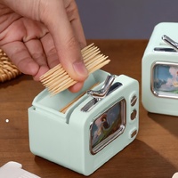 A toothpick or a DIY retro TV designed toothpick holder, perfect for decorating bedroom and dressing tables