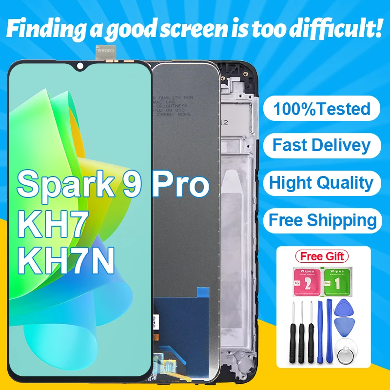 6.6 Inch For Tecno Spark 9 Pro KH7 KH7N LCD Display Touch Screen Digitizer Replacement For Tecno KH7 Spark 9 Pro LCD