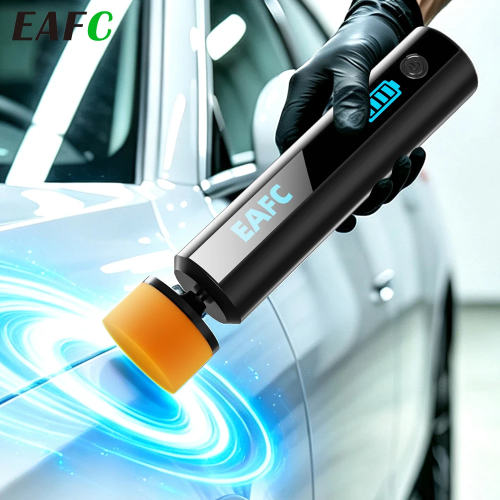 Eafc polidor e cera de carro sem fio, lixadeira 40w, polimento para pintura, reparo de arranhões, para-brisa, remoção de filme de óleo, limpeza, depilação