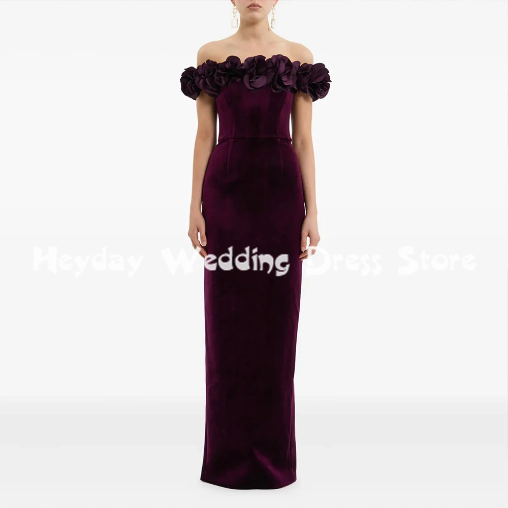 

Heyday женские велюровые вечерние платья с 3D цветами и вырезом «лодочка» без рукавов, прямые вечерние элегантные платья до щиколотки 2025