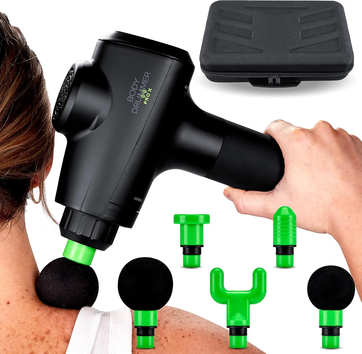 Percussion Massage Gun for Deep Muscle Relaxation Whisper Quiet Deep Tissue Pain Relief with 6 Heads 20 Speed High Vibration