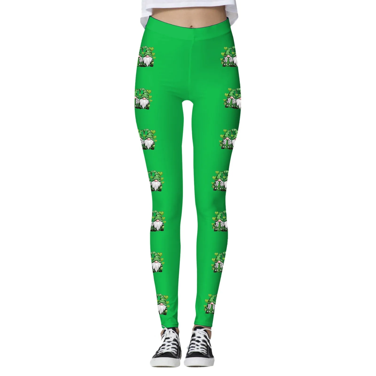 Leggings da donna pantaloni sportivi da palestra pantaloni attillati da Yoga Saint Patricks St Paddys Day collant Push-Up stampati verdi fortunati