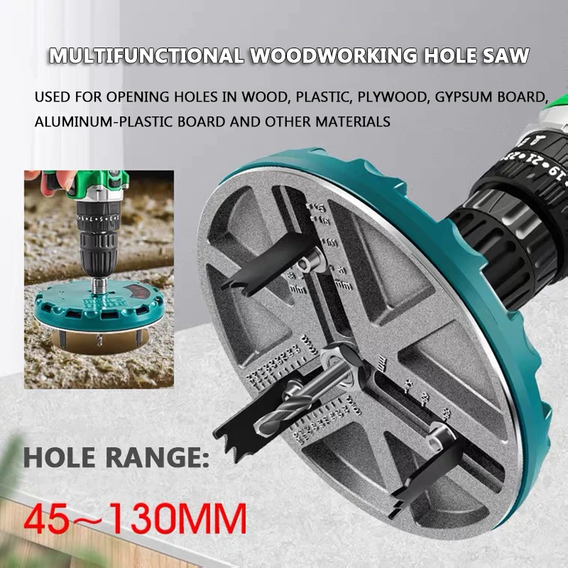 Adjustable multifunctional woodworking hole opener gypsum board plastic aluminum plate punching tool opening drill bit