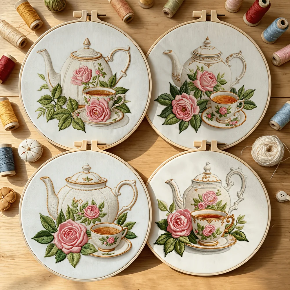 Beginner Friendly DIY Embroidery Kit Pre-Printed Design Complete Tools Including Hoop Thread Needles Set for Home Decor