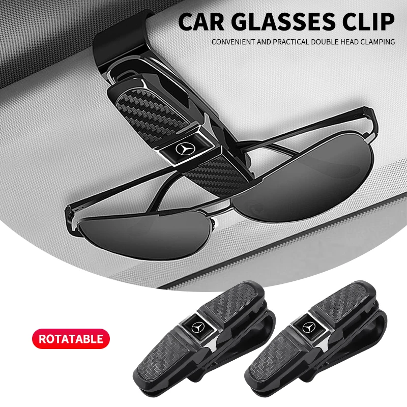 Car Holders Glasses Car Sun Visor Sunglasses Eyeglasses Mount For Mercedes Benz B/C/E/S Class A Class C200L GLC GLE accessories