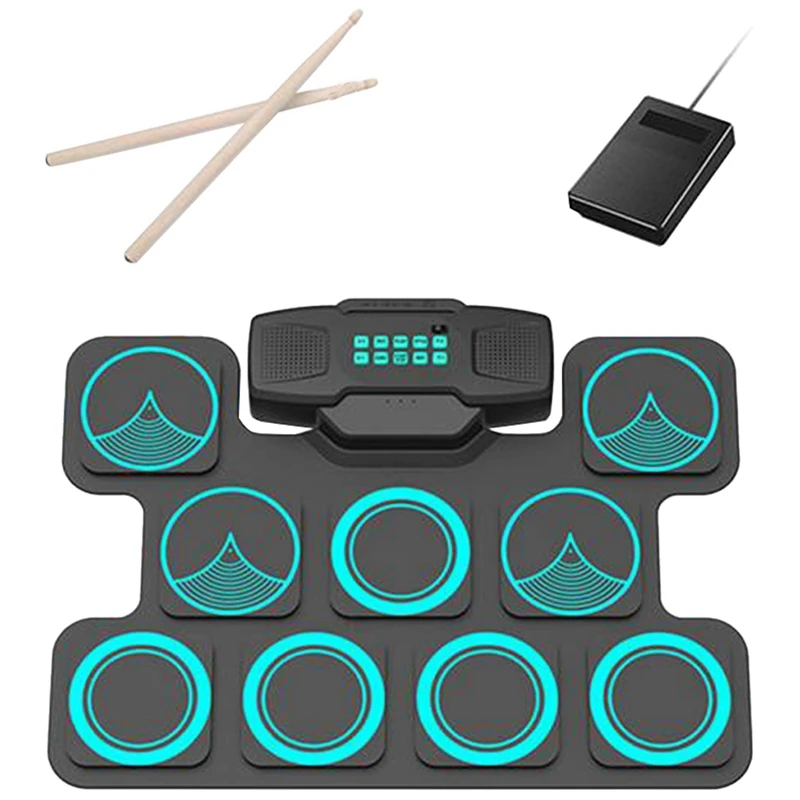 Electronic Drum Sets Drum Stick Pedal Accessories 9 Drum Pads Beginner Practice For Playing Games