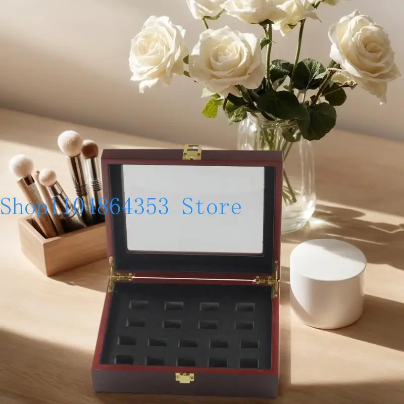 

Деревянная коробка для демонстрации колец с несколькими слотами, футляр для хранения колец для бейсбола и софтбола, держатель для ювелирных изделий