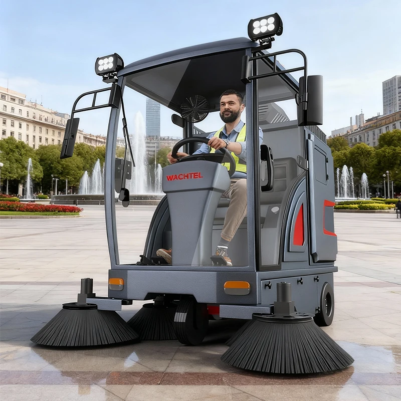 Customized Logo Electric Battery Ride On Road Vacuum Sweeper Street Cleaning Machine Floor Sweeper Machine