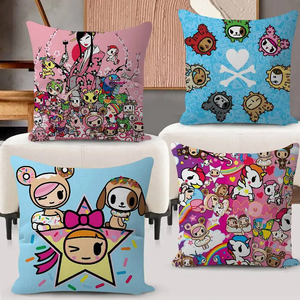 Cute T-TokidokiS Throw Pillow Dust Cover Bedroom Kids Party Decoration Pillowcase Birthday Children Gift