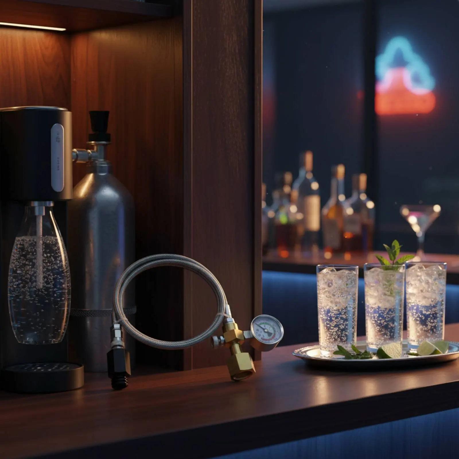 CO2 Cylinder Hose Adapter Quick Connect Carbonated Creator External Hose Set Carbonated Water Machine Gas Line High Pressure