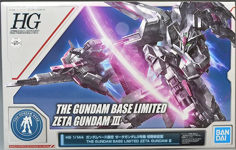 Bandai Genuine Gundam Model Garage Kit HGUC Series 1/144 THE GUNDAM BASE LIMITED ZETA3 Anime Action Figure Toys for Boys