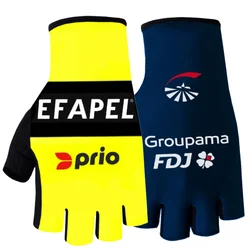 Yellow EFAPEL Cycling Gloves Half Finger Men Women 2024 FDJ Ropa Road Bike Gloves Running Fitness Gym Riding Bicycle Gloves