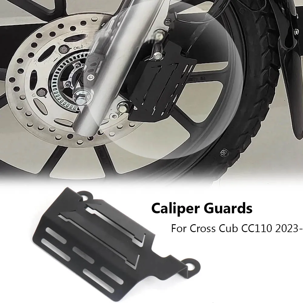 2023 2024 Motorcycle Accessories Black Front Wheel Disc Brake Caliper Cover Front Fork Guard Kits For Honda Cross Cub 110 CC110