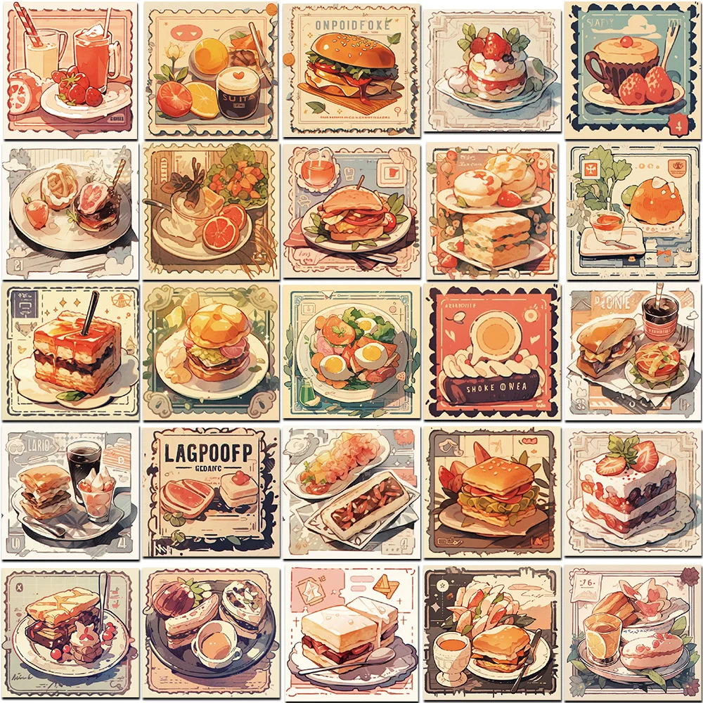10/30/51pcs Cute cartoon Delicious food stamps graffiti Stickers Decal Laptop Motorcycle Luggage Snowboard Fridge stickers