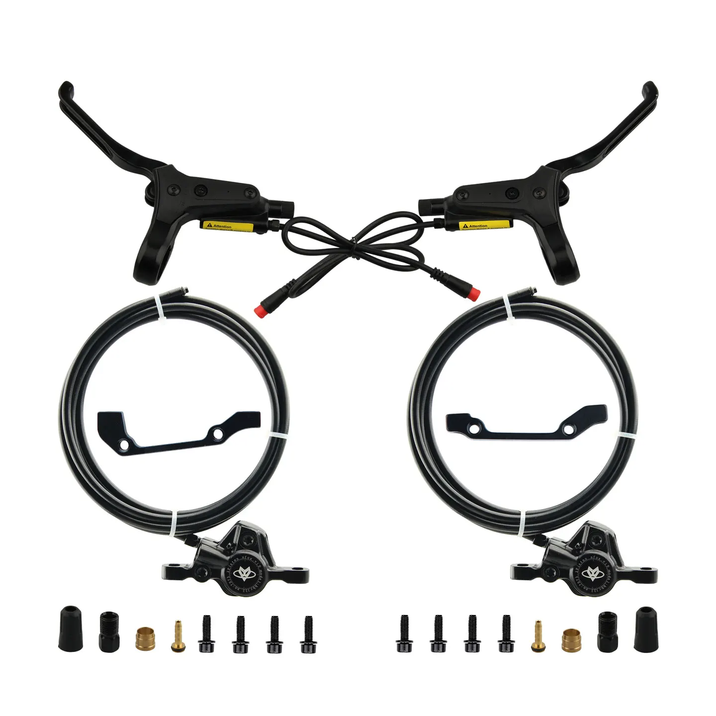 

NFOX mountain bike hydraulic disc brake kit SM2A four piston caliper electric scooter 2-pin 3-pin power-off handle accessories