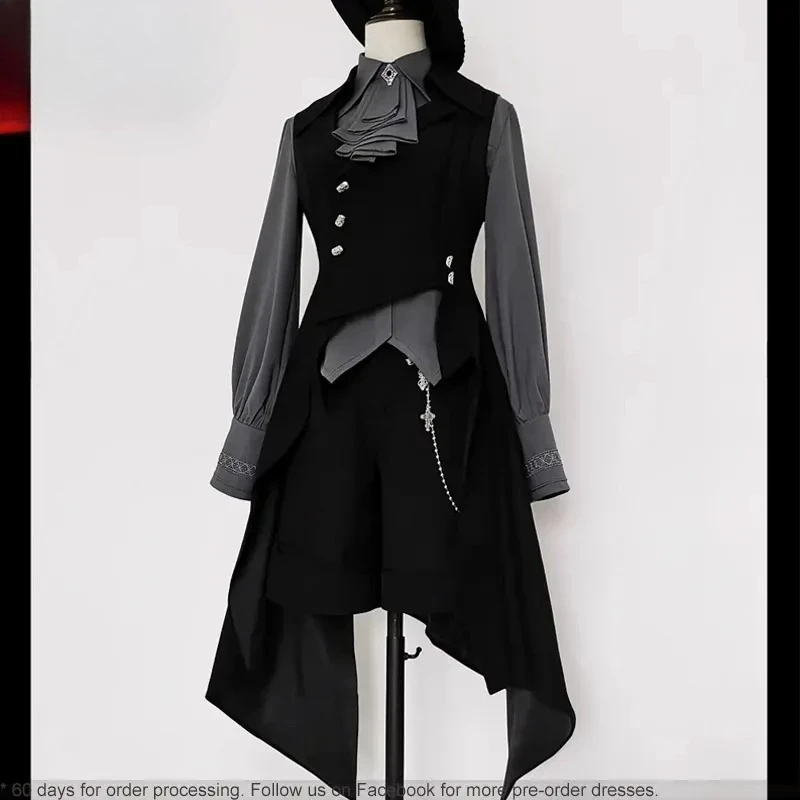 

Lolita Vest Shorts Suit Vintage Medieval Little Prince Irregular Long Tank Shorts Princess Chronicles Cosplay Costumes women2025