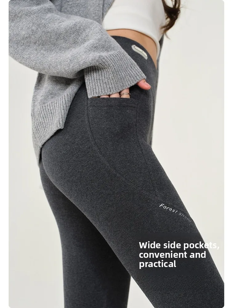 Legginsy damskie z wysokim stanem, bawełniane, do noszenia na zewnątrz, wyszczuplające, elastyczne, miękkie, przyjazne dla skóry, sportowe, ciepłe spodnie.