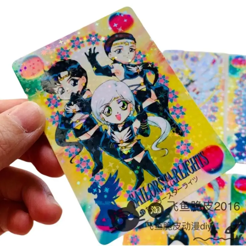 Sailor Moon Flash Card Usagi Tsukino Mizuno Ami Kino Makoto Wedding Dress Series Diy 10 Sheets Action Toy Figure Game Collection