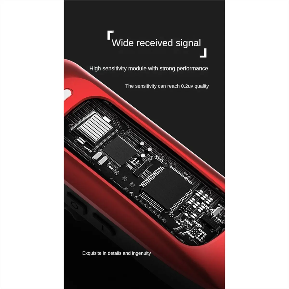 *A02R سماعة أذن تلقي 500 قدم مربع سماعة بلوتوث صغيرة لاسلكية للمطاعم، B