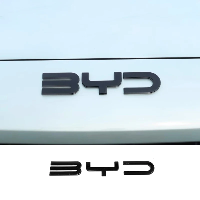 For BYD SEAl EV ATTO 4 2022 2023 2024 Accessories Car Front Bumper Emblem Badge Decal Black Carbon Logo Refit Sticker
