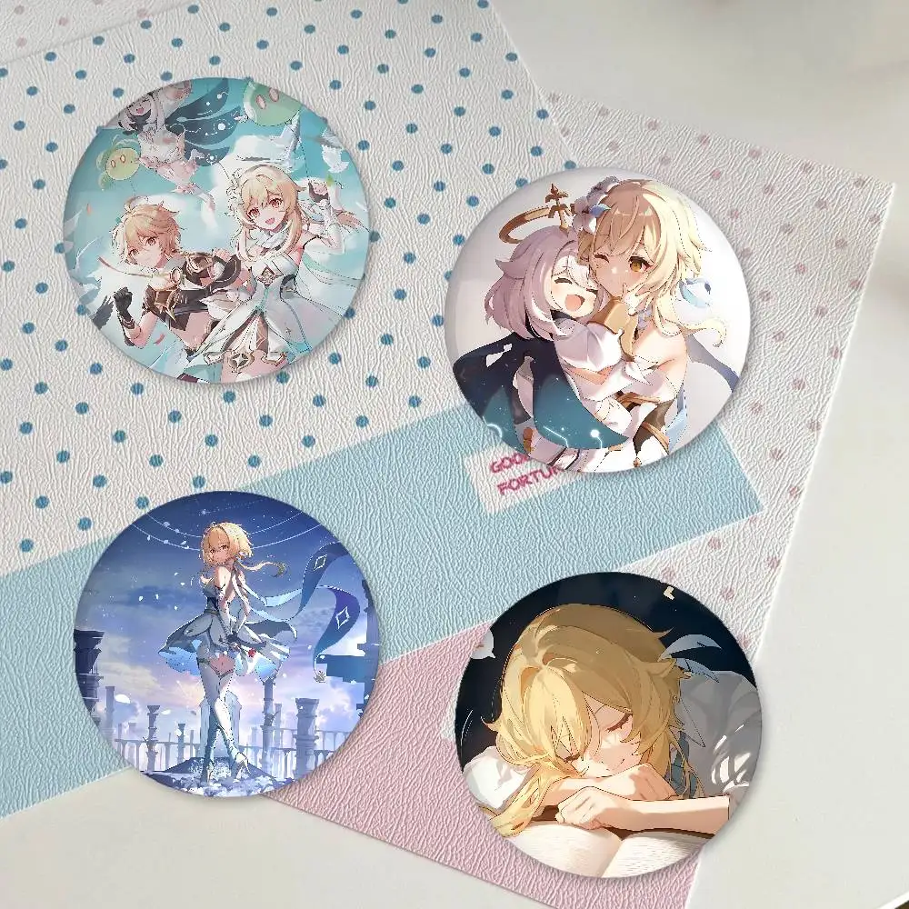 Lumine Genshin Impact Badges Creative Tinplate Button PinsBrooch Creative Quotes Badge Clothes Gift For Kids Friends