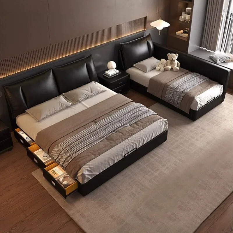

Queen Family Full Size Bedroom Bed Luxury Many People Adults 180x200cm Bed Frames Kids Room Children Parent Child Home Furniture