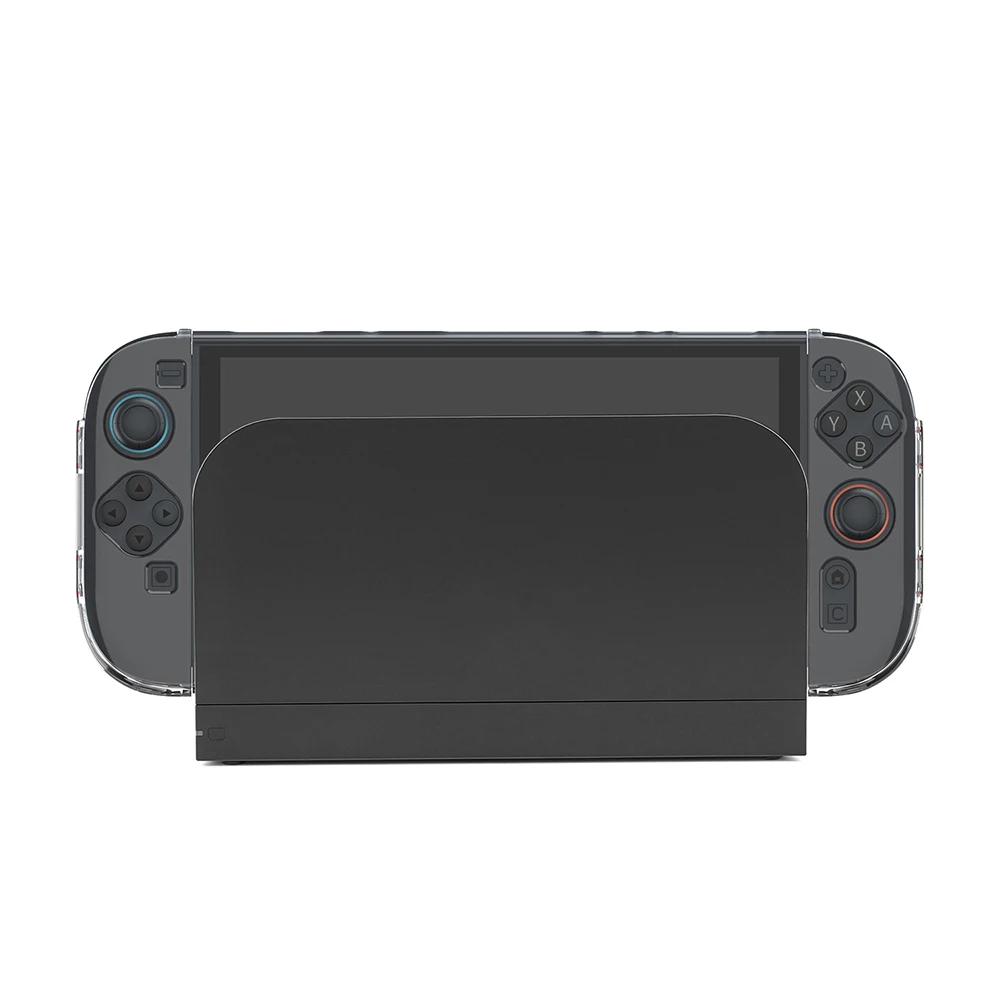 Switch 2 Clear Crystal Case Cover Ultra-Thin Transparent Shell with Joy-Con Protectors Dock Compatible 3-in-1 Full Body