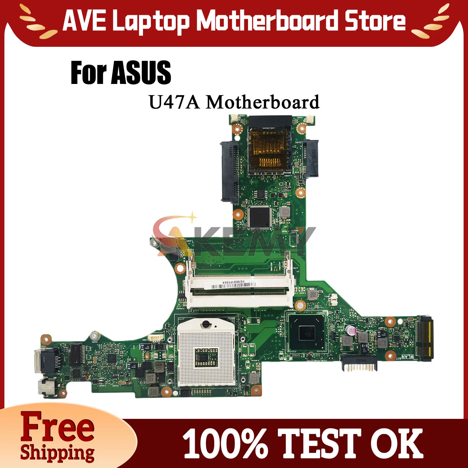 U47A Laptop Motherboard For ASUS U47 U47A Notebook Mainboard This item is in stock 100% tests OK fast shipping High quality