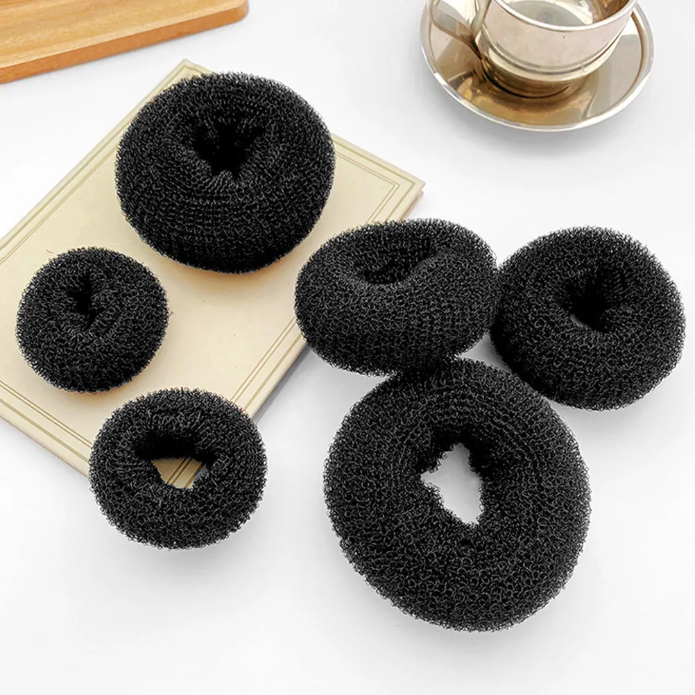 12Pcs Hair Donut Bun Maker Chignon Maker Elastic Hair Ring Rope for Women Fast Secure Ponytail Bun Styling Daily Wedding School